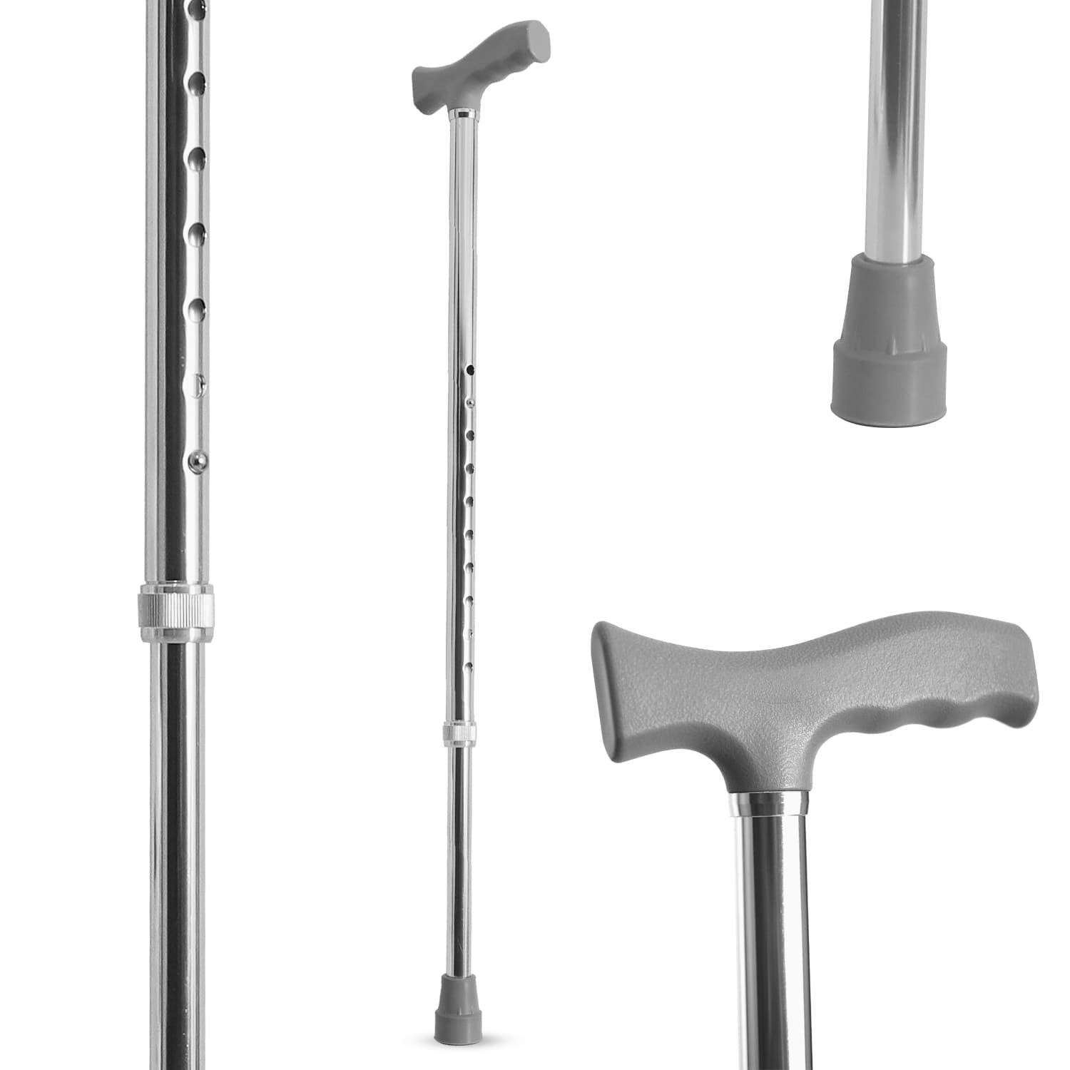 1 Legged Walking Stick Height Adjustable Lightweight Mobility Aid for Adults and Seniors